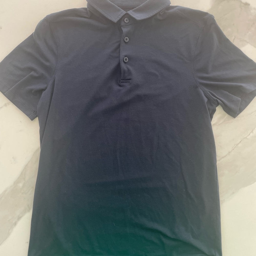 Lululemon Athletica Blue Polo Shirt Smooth Fabric